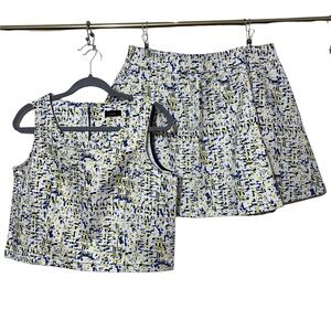 Mark. Denim Skirt Set with Cropped Tank Top